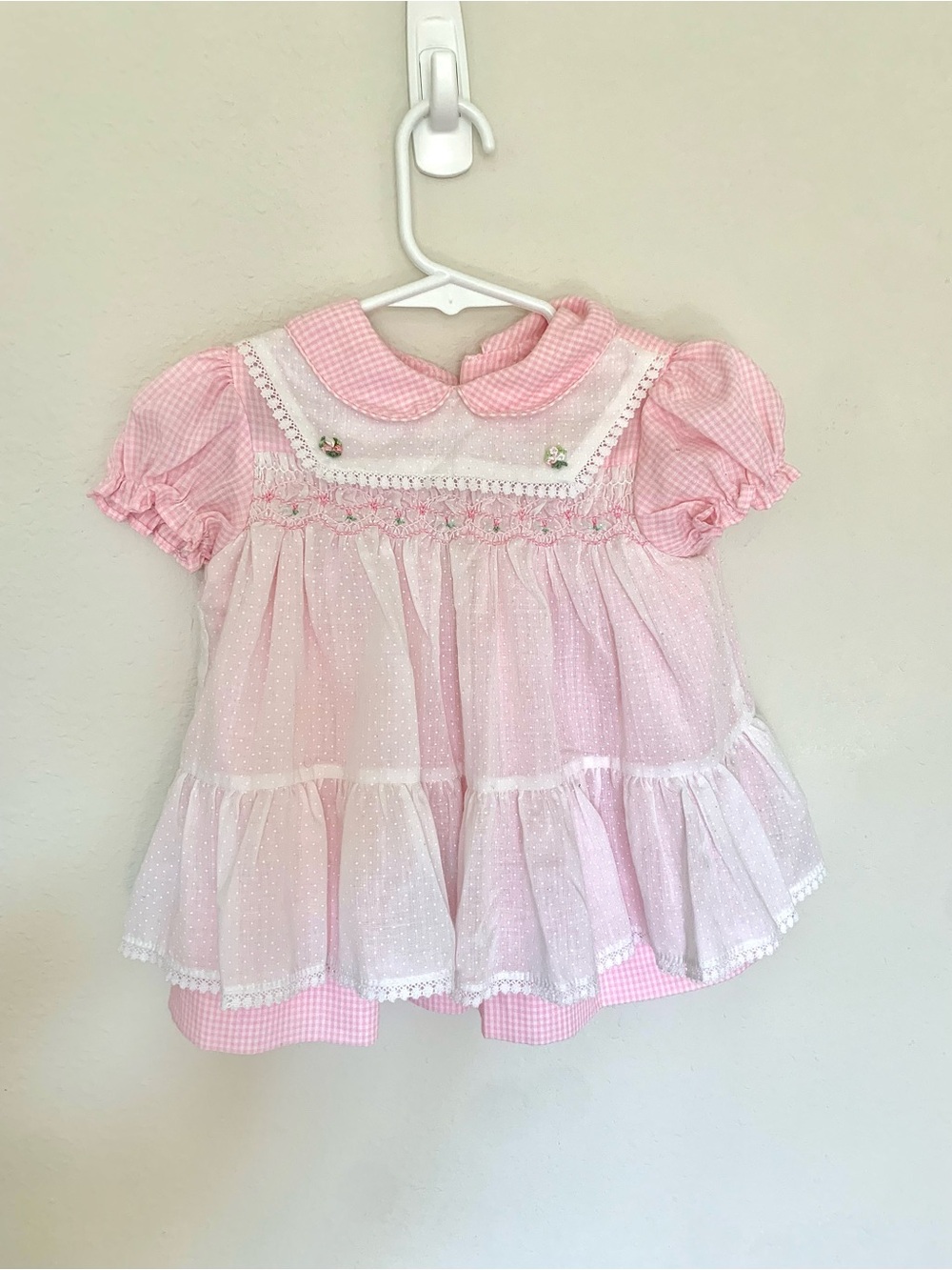 Polly Flinders vintage smocked baby girl dress